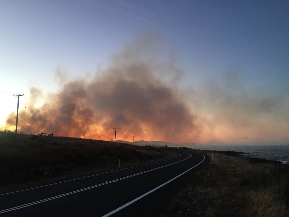 Hazard reduction burn, east coast Tasmania