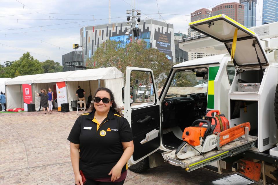 Sarah Mizzi at Melbourne's International Women's Day event for emergency services in 2019.