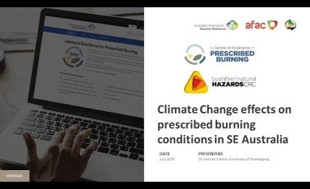 Climate Change effects on prescribed burning conditions in SE Australia