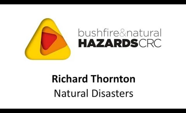 Dr Richard Thornton - the challenge of natural disasters