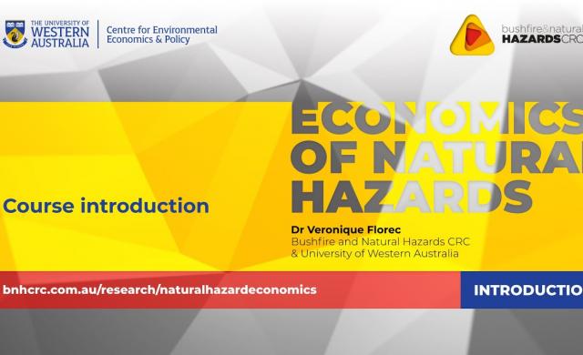 Video course introduction - economics of natural hazards with Dr Veronique Florec